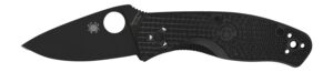 Spyderco C136PBBK Persistence Lightweight 2.75" Folding Plain Black Oxide 8Cr13MoV SS Blade/Black Bi-Directional Texturing FRN Handle Includes Pocket Clip