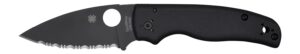 Spyderco C229GSBK Shaman 3.58" Folding Serrated Black DLC CPM S30V SS Blade/Black Textured G10 Handle Includes Pocket Clip