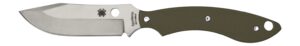 Spyderco FB49GPOD Stok 2.95" Fixed Bowie Plain Stonewashed 8Cr13MoV SS Blade/Olive Drab Textured G10 Handle Includes Sheath w/G-Clip