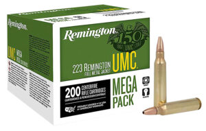 Remington Ammunition 23775 UMC Mega Pack 223Rem 45gr Jacketed Hollow Point 200 Per Box/4 Case