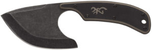 Browning 3220323B Cutoff  Boxed 2.50" Fixed Skinner Plain Black Black Oxide Stonewashed 9Cr14MoV SS Blade, Black/Tan G10 Handle