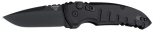 Hogue 24116 A01 2.75" Folding Drop Point Plain Black Cerakote 154CM SS Blade/Matte Black Aluminum Handle