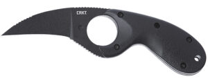 CRKT 2516K Bear Claw 2.39" Fixed Hawkbill Plain Black Powder Coated AUS-8A SS Blade, Black Textured GRN Handle