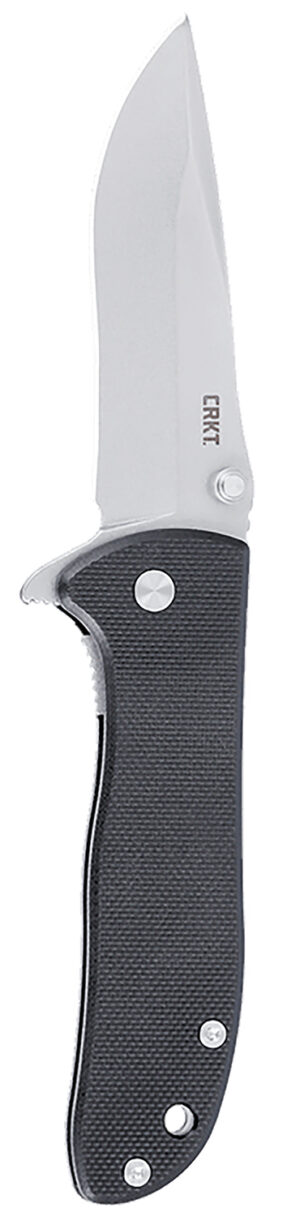 CRKT 6450D2 Drifter EDC 2.88" Folding Drop Point Plain Stonewashed D2 Steel Blade, Black Textured G10 Handle