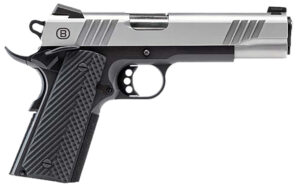 Bersa B19117050SBBK B1911 Full Size Frame 45 ACP 8+1 5" Stainless Steel Barrel, Stainless Serrated Steel Slide, Black Stainless Steel Frame w/Beavertail, Black VZ Grip, Ambidextrous