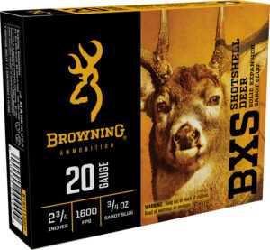 Browning Ammo B193112021 BXS 20Gauge 2.75" 3/4oz Sabot Slug Shot 5 Per Box/20 Case