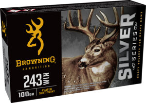 Browning Ammo B192602431 Silver 243Win 100gr Plated Soft Point 20 Per Box/10 Case
