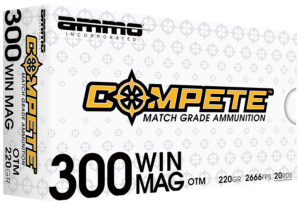 Ammo Inc 300WM190BTHPA20 Compete 300WinMag 220gr Open Tip Match 20 Per Box/10 Case