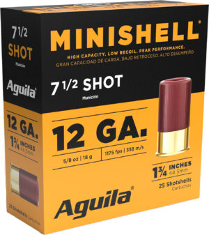 Aguila 1CHB1387 Minishell 12Gauge 1.75" 5/8oz 7.5Shot 25 Per Box/10 Case