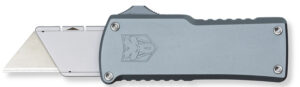CobraTec Knives Utility OTF 3.38" Gray Aluminum Handle