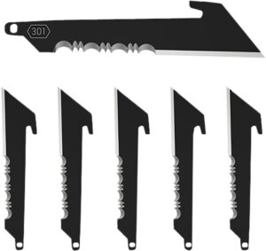 Outdoor Edge RRUS30K6C Replacement Blades  6 3" Black Utility Serrated 420J2 SS Blades