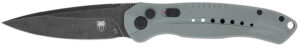 CobraTec Knives GRYDIABLOAUTO Diablo 3.50" Folding Black Stonewashed D2 Steel Blade, 4.75" Gray Textured G10 Scales Handle