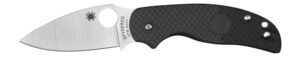 Spyderco C123PBK Sage 5 Lightweight Alzheimer's 3" Folding Plain Satin CPM S30V SS Blade, Black Textured FRN Handle