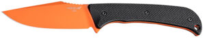 Hogue 35864 Extrak  3.30" Fixed Clip Point Plain Blaze Orange Cerakote CPM M4 Tool Steel Blade, Black Textured G10 Scales Handle