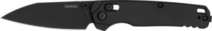 Kershaw 6105BLK Bel Air 3" Folding Reverse Tanto Plain Blackwash CPM MagnaCut Steel Blade, Black Aluminum Handle