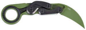CRKT 4040BG Provoke 2.41" Folding Karambit Plain Bright Green Cerakote D2 Steel, Blade Bright Green Cerakote Aluminum Handle