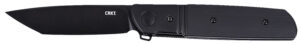 CRKT 5720K Bamboozled 3.31" Folding Tanto Plain Black Oxide D2 Steel Blade, Black G10/SS Handle