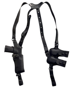 1791 Gunleather NSS2.4SBLVR Optic Ready Shoulder Vertical Black Fits Sig P320 Right Hand