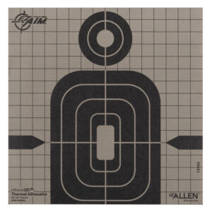 Allen 15802 Thermal Target Silhouette Hanging Paper 8" x 8" Black/Gray