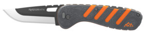Outdoor Edge HTX30Y6C Razor HTX 3" Folding Plain 420J2 SS Blade Gray/Orange