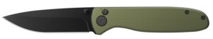 Outdoor Edge DK1C Dirk 3.25" Folding Drop Point Plain Black Oxide 8Cr13MoV SS Blade Green Anodized