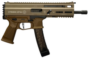 Grand Power 197892004763 SP9A1 Stribog 9mm Luger 30+1 8" Black Threaded Barrel, M-LOK Handguard, Flat Dark Earth Aluminum Picatinny Rail Receiver, FDE Polymer Grip, Thread Protector