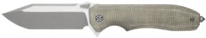 Sig Sauer Knives VA9GT Validus 3.78" Folding Modified Tanto Plain Dark Acid Stonewash/Satin M390 Steel Blade, 4.76" Green Canvas Micarta Handle