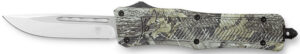 CobraTec Knives MWDCTK1MDNS CTK-1 American Flag Medium 3" OTF Drop Point Plain D2 Steel Blade, 5" Woodland Camo Aluminum Alloy Handle