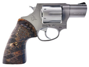 Taurus 2-85629-US2 856  Small 6 Shot 2" Matte Stainless Steel Barrel & Frame, Polished Cylinder, Custom Designed Wood Grip w/Stars, Transfer Bar Safety, Exposed Hammer