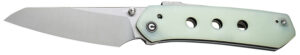 Civivi Knives C22036-2 Vision FG 3.54" Folding Tanto Plain Satin Nitro-V Steel Blade, Natural G10 Handle