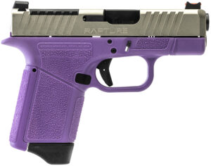 Gforce Arms GF932512PUN Rapture Sub-Compact Frame 9mm Luger 12+1 3.25" Black Steel Barrel, Nickel Steel Optic Cut/Serrated Slide, Purple Cerakote Polymer Frame, Shield RMSc/RMR Footprint