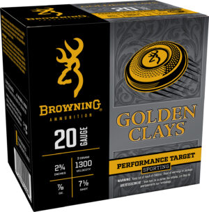 Browning Ammo BGC207 Golden Clays 20Gauge 2.75" 7/8oz 7.5Shot 25 Per Box/10 Case