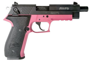 GSG GERG2213TFFPA FireFly  22 LR 13+1 4.90" Black Threaded Barrel, Aluminum Serrated Slide, Pink Aluminum Frame w/Picatinny Rail, Textured Grip