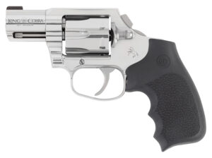 Colt Mfg KCOBRASB2RBB King Cobra 357 Mag 6rd Shot 2" Stainless Steel Barrel, Cylinder & Frame, Black Hogue Overmolded Grip, Exposed Hammer, DAO