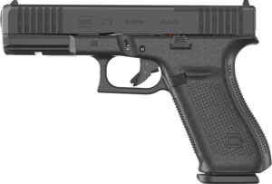 Glock UV2150201MOS G21 V MOS Full Size 45 ACP 10+1 4.61" Black GMB Barrel, Black nDLC Steel Optic Ready/Serrated Slide, Black Polymer Frame w/Accessory Rail, Textured Polymer Grip, Ambidextrous