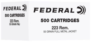 Federal FC223F500 223Rem 55gr Full Metal Jacket 500 Per Box/2 Case