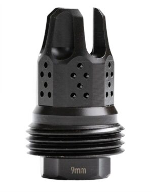 Jk Armament JKMDHDCF14 War Eagle Compensator/Flash Hider Black Nitride Stainless Steel 1/2"x28 Threads 9mm