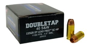 Double Tap 40155X 40 S&W 155 LF SC-HP Ammo 20 Rounds