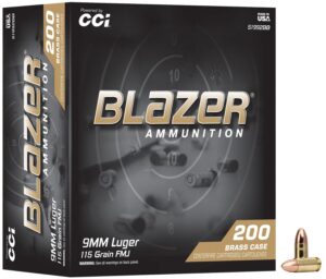 CCI 51992BB Blazer Brass 9mm 115gr Ammo 200 Rounds