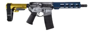 Shark Coast Tactical SCC07442P51-P P-51 Mustang 5.56 NATO 30+1 10.50" Black Nitride Threaded Barrel, Aluminum Receiver w/Picatinny Rail, M-LOK Handguard, Polymer SB Tactical SBA3 Brace, Magpul MOE Gri