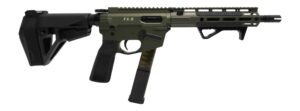 Freedom Ordance FX9P10E-ODG FX9P Elite 9mm Luger 10" Black Nitride Threaded Barrel, OD Green Anodized Aluminum Receiver w/Picatinny Rail, M-LOK Handguard, Black Polymer SB Tactical SBA5 Brace, Black P