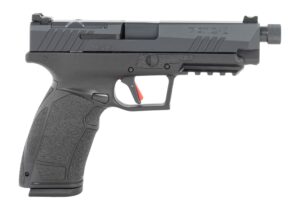Tisas Arms 15000201 PX-9 9mm Luger 20+1 5.10" Black Threaded Barrel, Black Cerakote Carbon Steel Optic Cut/Serrated Slide & Frame w/Picatinny Rail, Black Rubber Grip, RMR Footprint