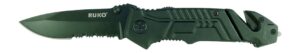 Rynoblade Knives 440A 3-1/4"BLK Rubber Folding