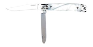 Rynoblade Knives 420A Trapper WHT Pearl Folding