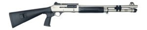 Panzer Arms PAM4MTSSS M4 12 Gauge Semi-Auto 3" 5+1 18.50" Nickel Barrel, Nickel Aluminum Receiver w/Picatinny Rail, Black Fixed Synthetic Stock, Black Polymer Grip
