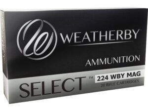 Weatherby 224 Wby 55gr Spire Point Ammo 20 Rounds