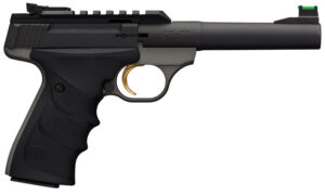 Browning 051530490 Buck Mark Plus Practical 22 LR 10+1 5.50" Tapered Bull Barrel, Matte Black Optic Ready/Serrated Steel Slide, Matte Gray Aluminum Frame, Black Ultragrip RX Grips