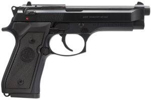 Beretta USA J92M9A0 M9 Full Size Frame 9mm Luger 10+1, 4.90" Steel Barrel, Black Bruniton Serrated Steel Slide & Aluminum Frame w/Beavertail, Ambidextrous