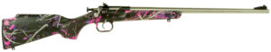 Crickett KSA2167 Youth 22 LR 1rd 16.12" Stainless Steel Barrel, Fixed Front/Adjustable Rear Peep Sights, Hydro Dipped Muddy Girl Synthetic Stock w/11.5" LOP, Rebounding Firing Pin Safety