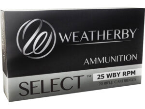 Weatherby 25 Wby RPM 117gr Hornady SST Ammo